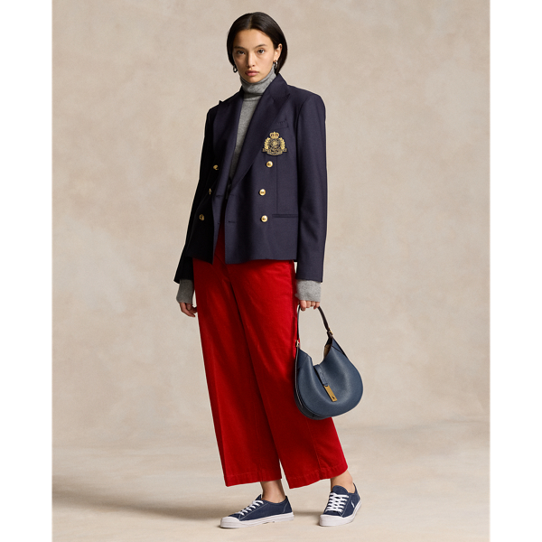 Polo Ralph Lauren Corduroy Wide-leg Cropped Trouser In Red