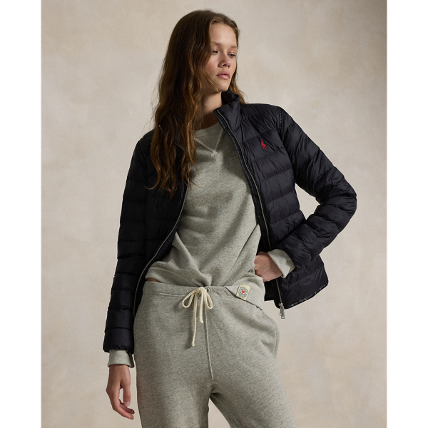 Ralph Lauren Water-repellant Packable Jacket In Black