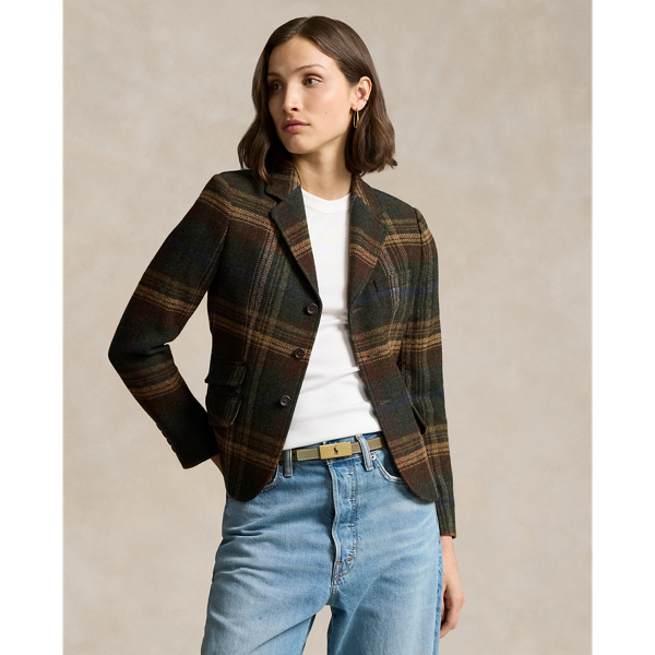 Ralph Lauren Plaid Wool Blazer In Plaid Multi