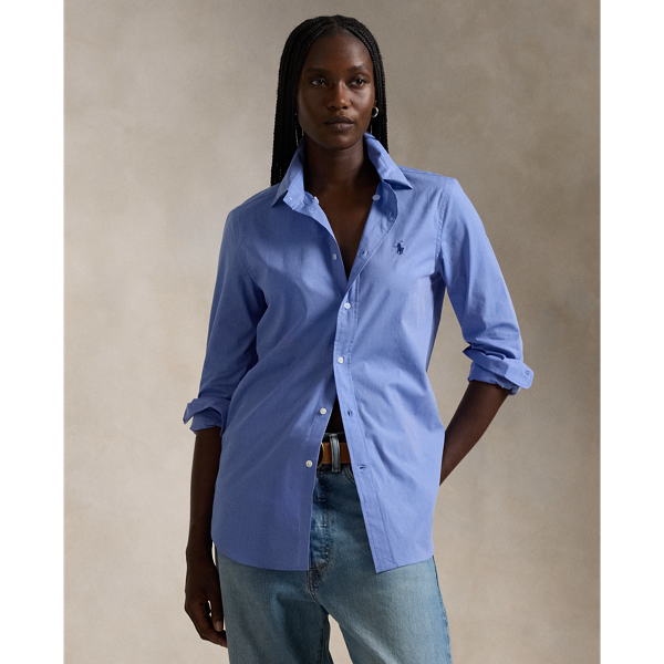 Polo Ralph Lauren Stretch Slim Fit Cotton Shirt In Blue