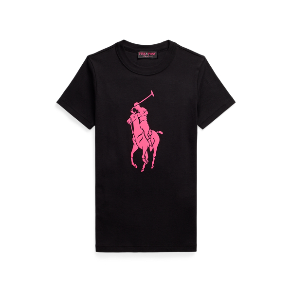 Pink Pony コットン リブド Tシャツ