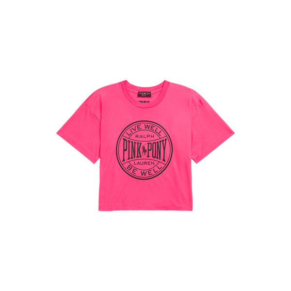 Pink Pony コットン ジャージー クロップド Tシャツ