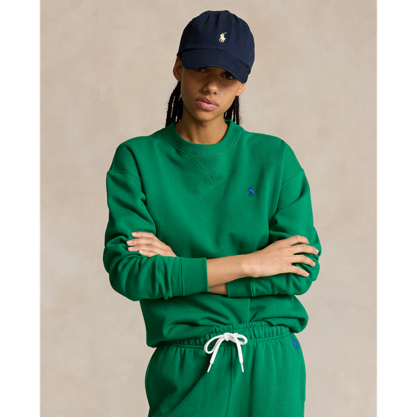 Ralph Lauren Fleece Crewneck Sweatshirt In Hillside Green