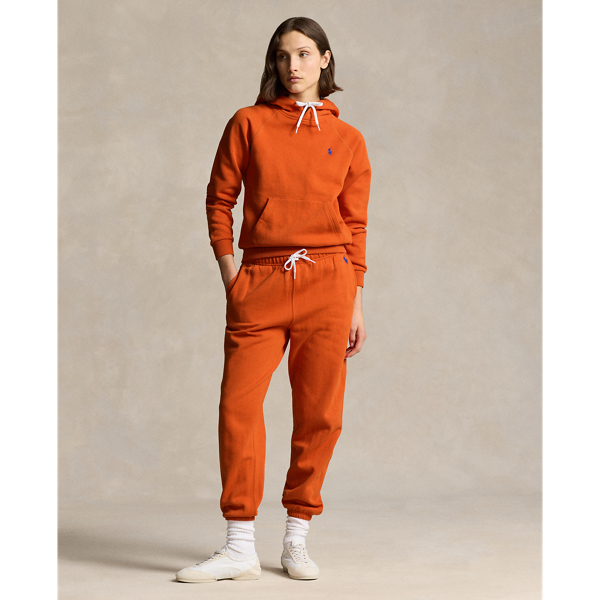 Ralph Lauren Fleece Athletic Pant In College Orange