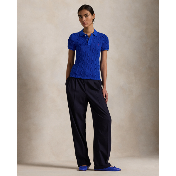 POLO RALPH LAUREN】ケーブルニット ポロシャツ | (トップス