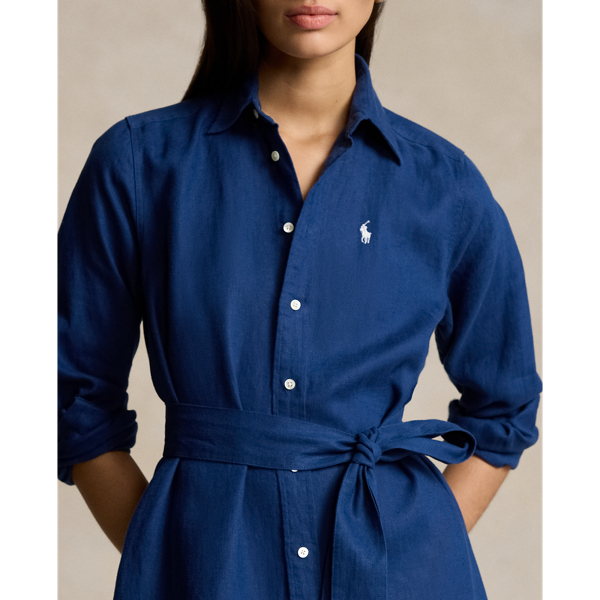 POLO RALPH LAUREN】ベルテッド リネン シャツドレス | (ワンピース 