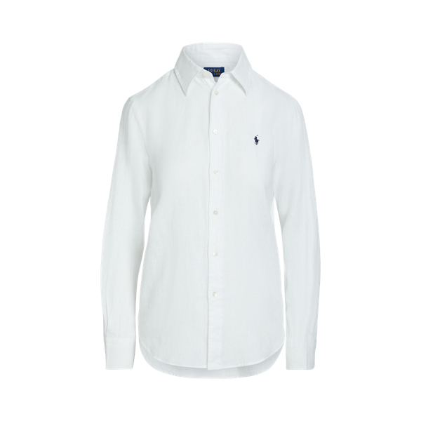 Polo Ralph Lauren Relaxed Fit Linen Shirt In White