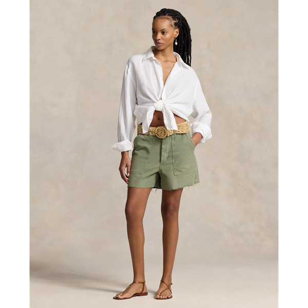 Polo Ralph Lauren Cotton Utility Cutoff Short In Olive