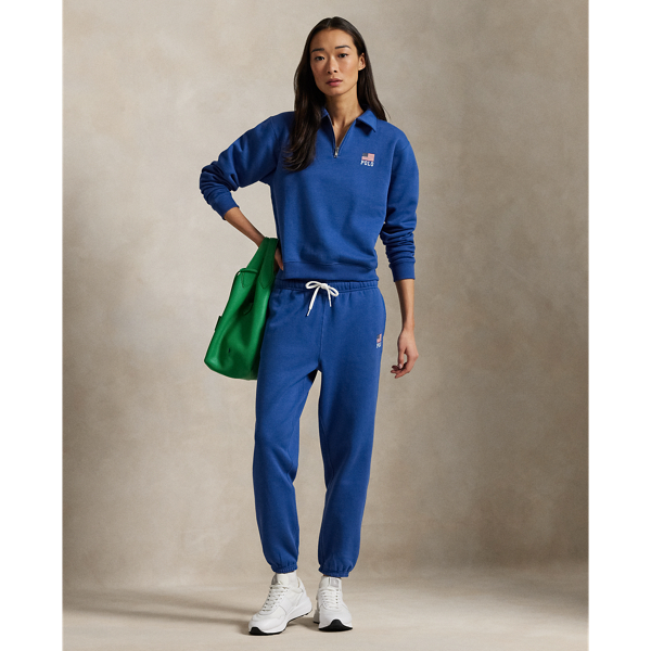 Polo Ralph Lauren Logo Flag Athletic Pant In Dusty Azure