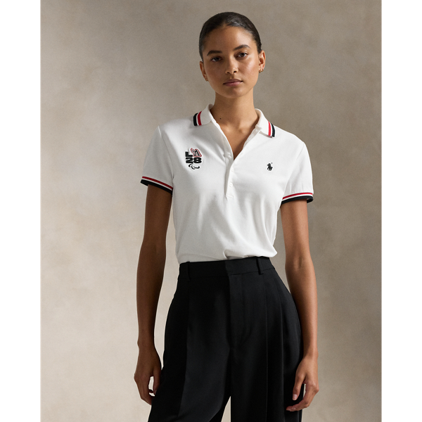 Polo Ralph Lauren La28 Paralympic Mesh Polo Shirt In White