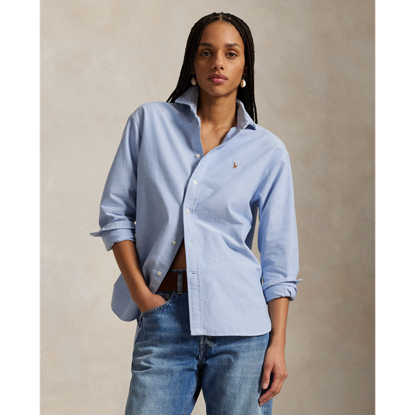 Polo Ralph Lauren Long Sleeve Linen Shirt Harbor Island Blue For Women