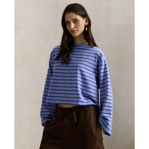 Maglietta a righe Ralph Lauren con scollo a barchetta