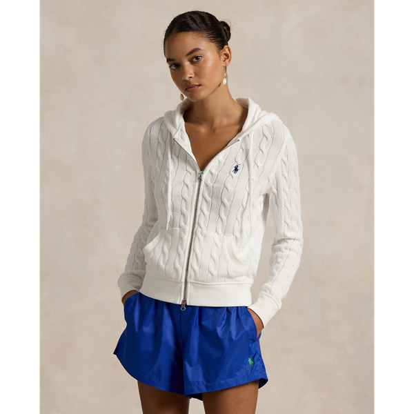 Sweat à capuche zippé torsadé en coton - Polo Ralph Lauren - Modalova