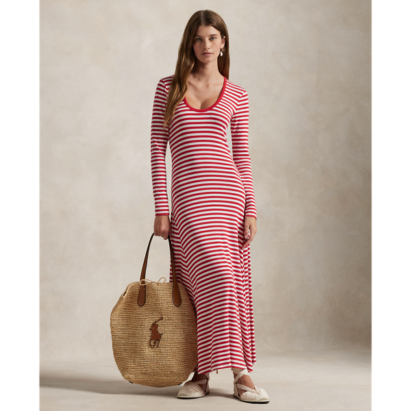 Robe rayée à encolure dégagée - Polo Ralph Lauren - Modalova