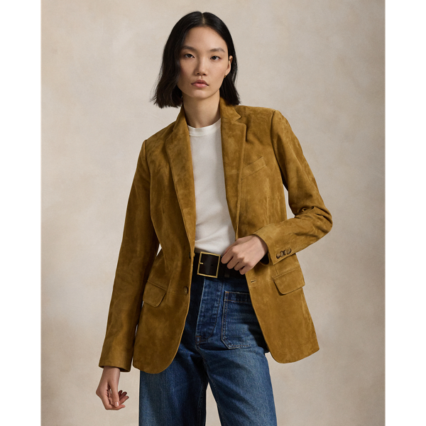 RALPH LAUREN RALPH LAUREN LAMB-SUEDE BLAZER 