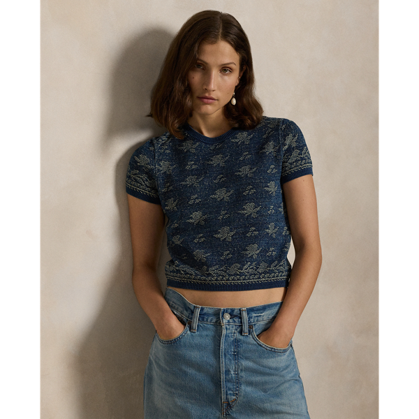 Floral Cotton Short-Sleeve Jumper - Polo Ralph Lauren - Modalova