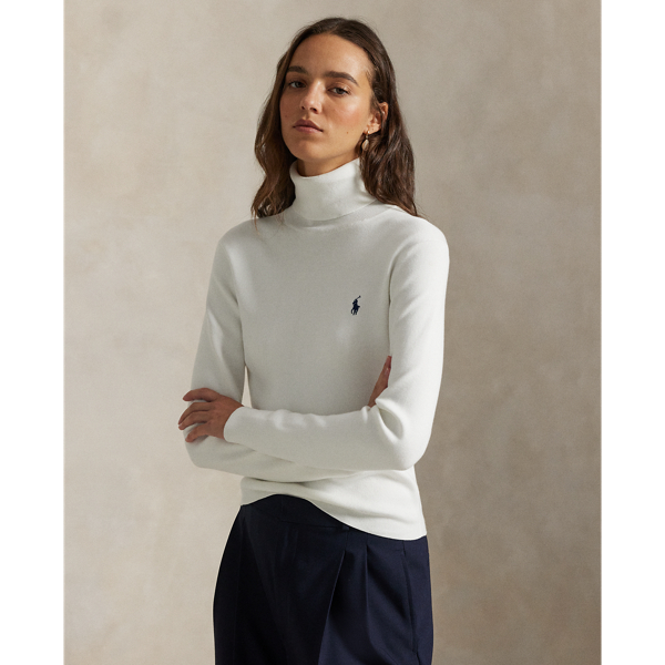 Polo Ralph Lauren Cotton-blend Turtleneck In White