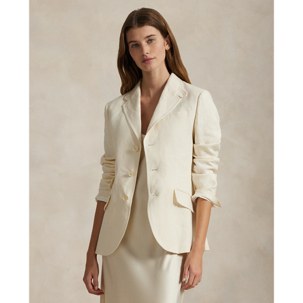 Polo Ralph Lauren Hemp Hacking Blazer In Guide Cream