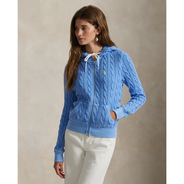 Sweat à capuche zippé torsadé en coton - Polo Ralph Lauren - Modalova