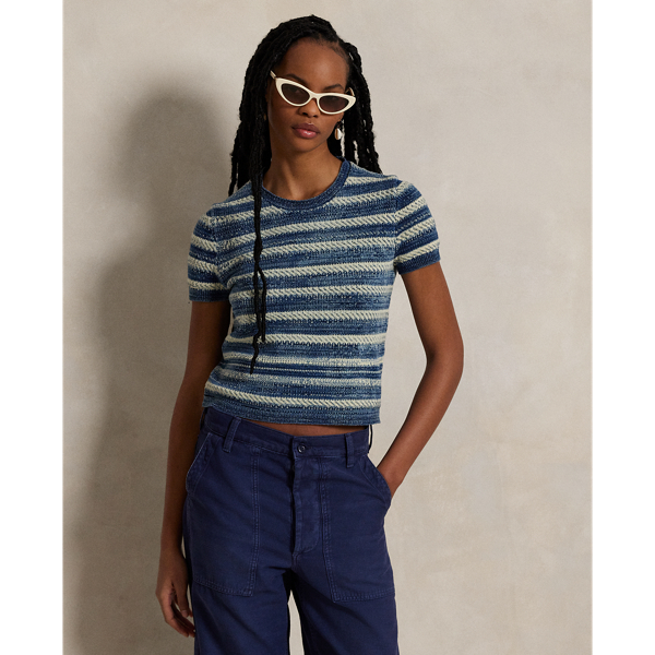 Striped Cotton Short-Sleeve Jumper - Polo Ralph Lauren - Modalova