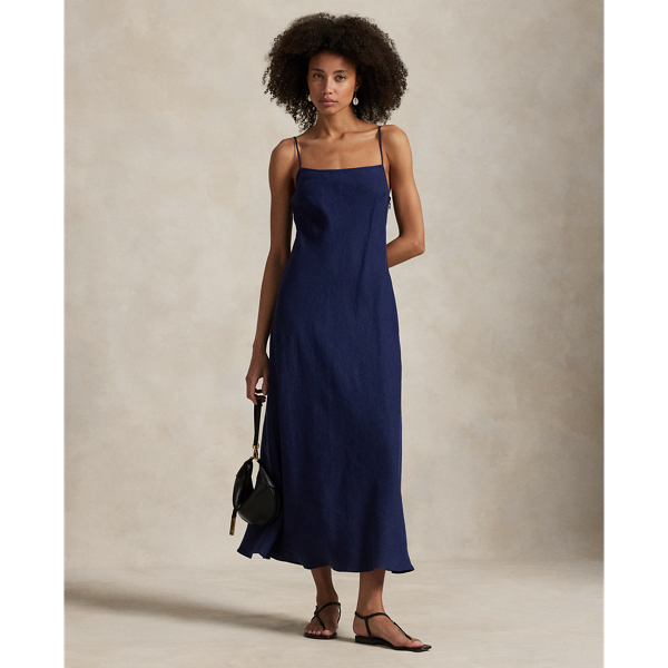 Robe trapèze sans manches en lin - Polo Ralph Lauren - Modalova