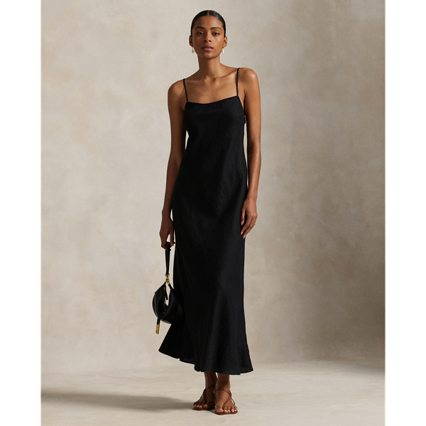 Robe trapèze sans manches en lin - Polo Ralph Lauren - Modalova