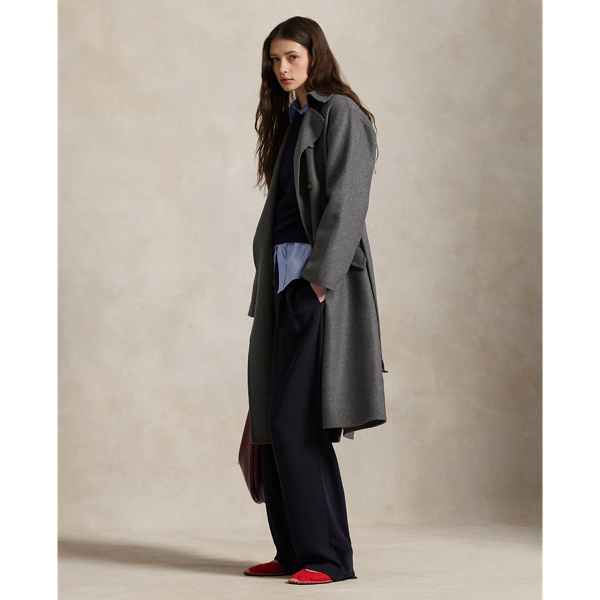 Double-Breasted Cashmere Trench Coat