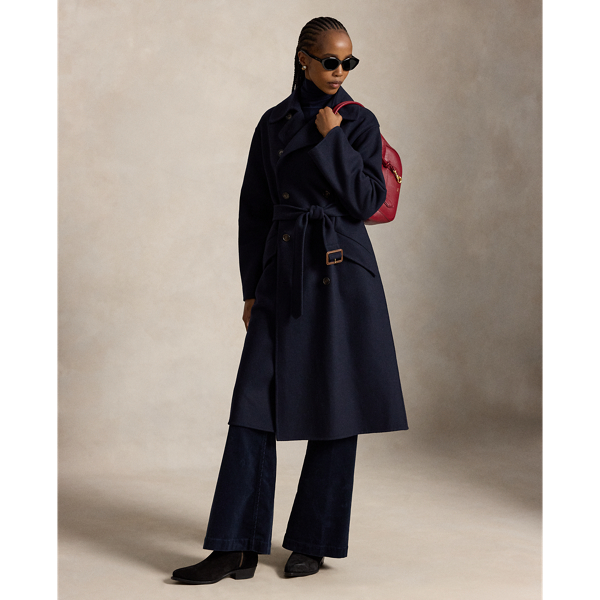 Double-Breasted Cashmere Trench Coat