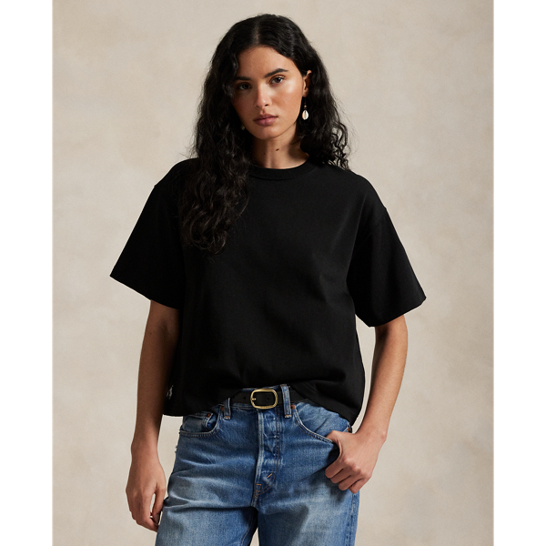 T-shirt Relaxed Crop Fit jersey de coton - Polo Ralph Lauren - Modalova
