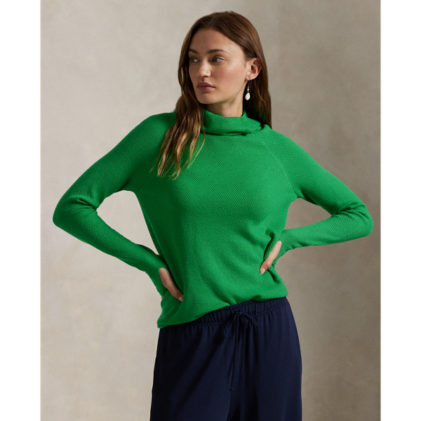 Polo Ralph Lauren Wool Snood Pullover In Summer Green