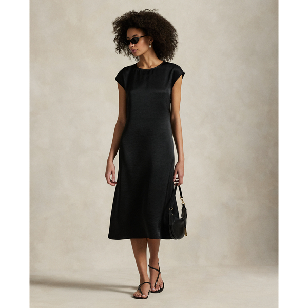 Robe à mancherons en satin - Polo Ralph Lauren - Modalova
