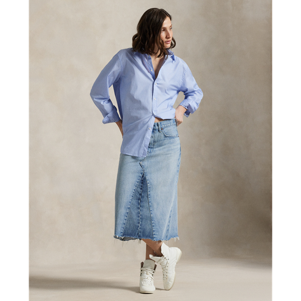 Jupe trapèze à pans en denim - Polo Ralph Lauren - Modalova