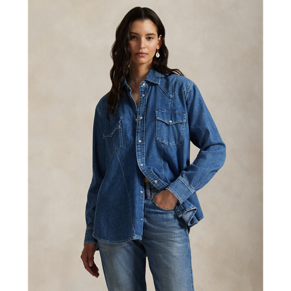 Chemise western trapèze en denim - Polo Ralph Lauren - Modalova