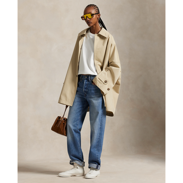 Combining classic car coat styling with an oversize fit, this medium-weight layer is crafted from Italian cotton twill for structured lines and a smooth hand.