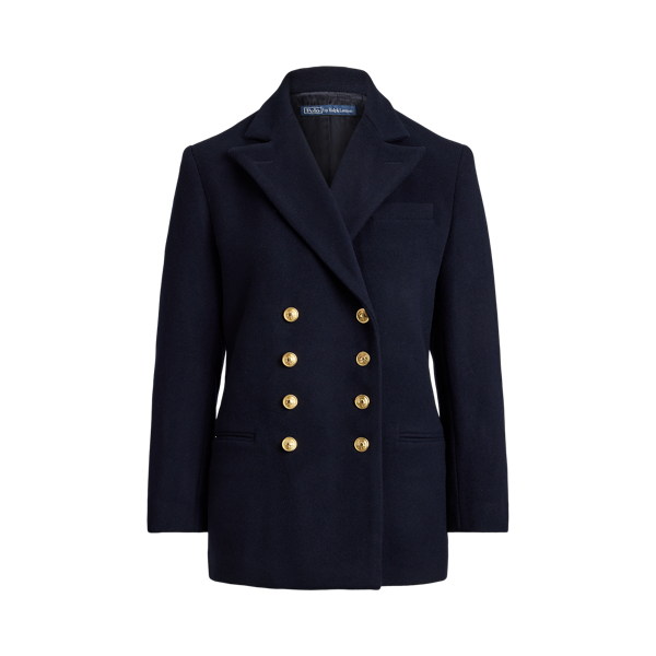 Double-Breasted Wool Melton Blazer - Polo Ralph Lauren - Modalova