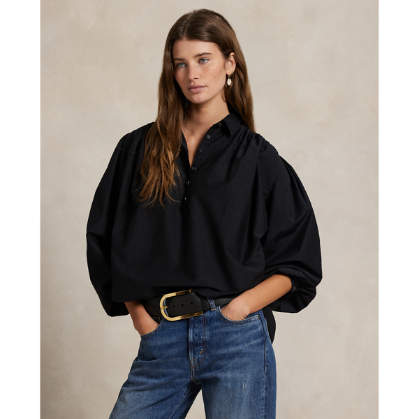 Blouse plissée en coton et soie - Polo Ralph Lauren - Modalova