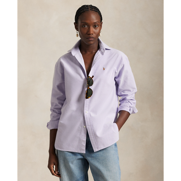 Shop Polo Ralph Lauren Relaxed Fit Cotton Oxford Shirt In Sky Lavendar