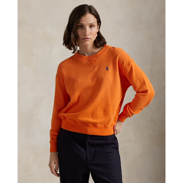 Ralph Lauren Lightweight Fleece Crewneck In Orange