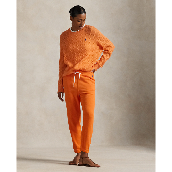 Ralph Lauren Lightweight Fleece Drawstring Sweatpant In Orange