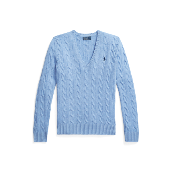 Pull col en V torsadé laine-cachemire - Polo Ralph Lauren - Modalova