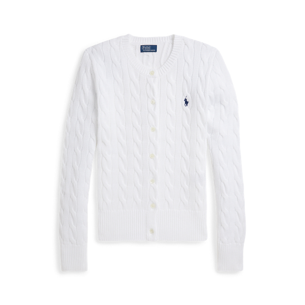 Cardigan torsadé en coton à col rond - Polo Ralph Lauren - Modalova