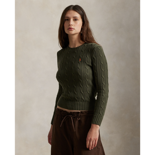 Ralph Lauren Cable-knit Cotton Crewneck Sweater