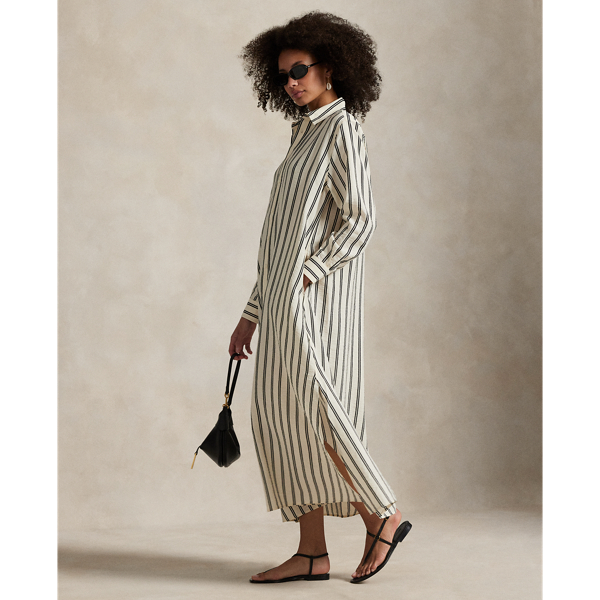 Ralph Lauren Striped Silk-blend Shirtdress