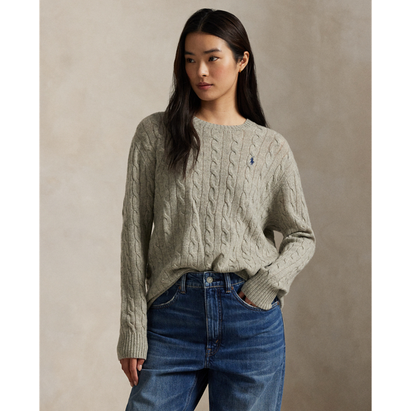 Ralph Lauren Featherweight Wool-cashmere Sweater In Gray