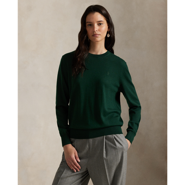 Knit with medium-weight Italian wool, this classic crewneck jumper is accented with our signature embroidered Pony at the left chest.