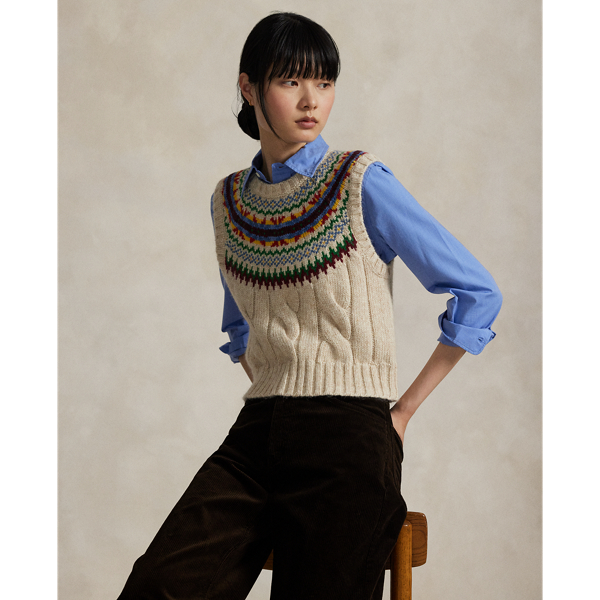 Ralph Lauren Fair Isle-yoke Sweater Vest In Multi