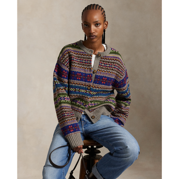 Ralph Lauren Fair Isle Buttoned Cardigan In Multi