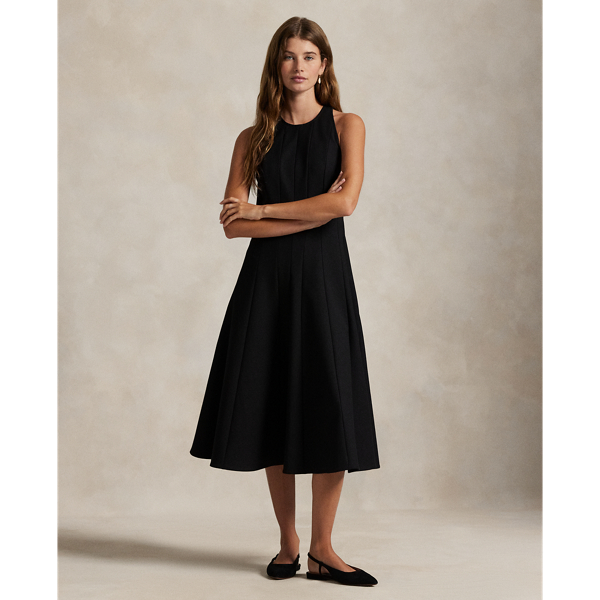 Ralph Lauren Sleeveless Gabardine Dress In Black