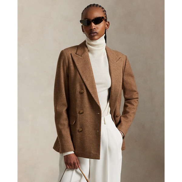 Double-Breasted Herringbone Blazer - Polo Ralph Lauren - Modalova