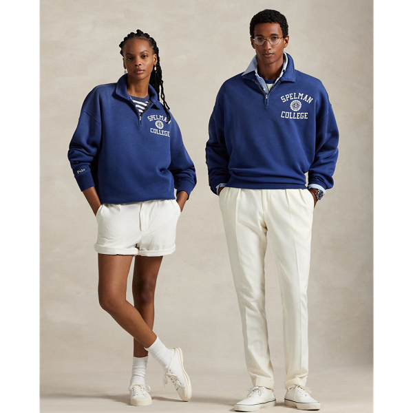Ralph Lauren The Spelman College Fleece Quarter-zip In Blue